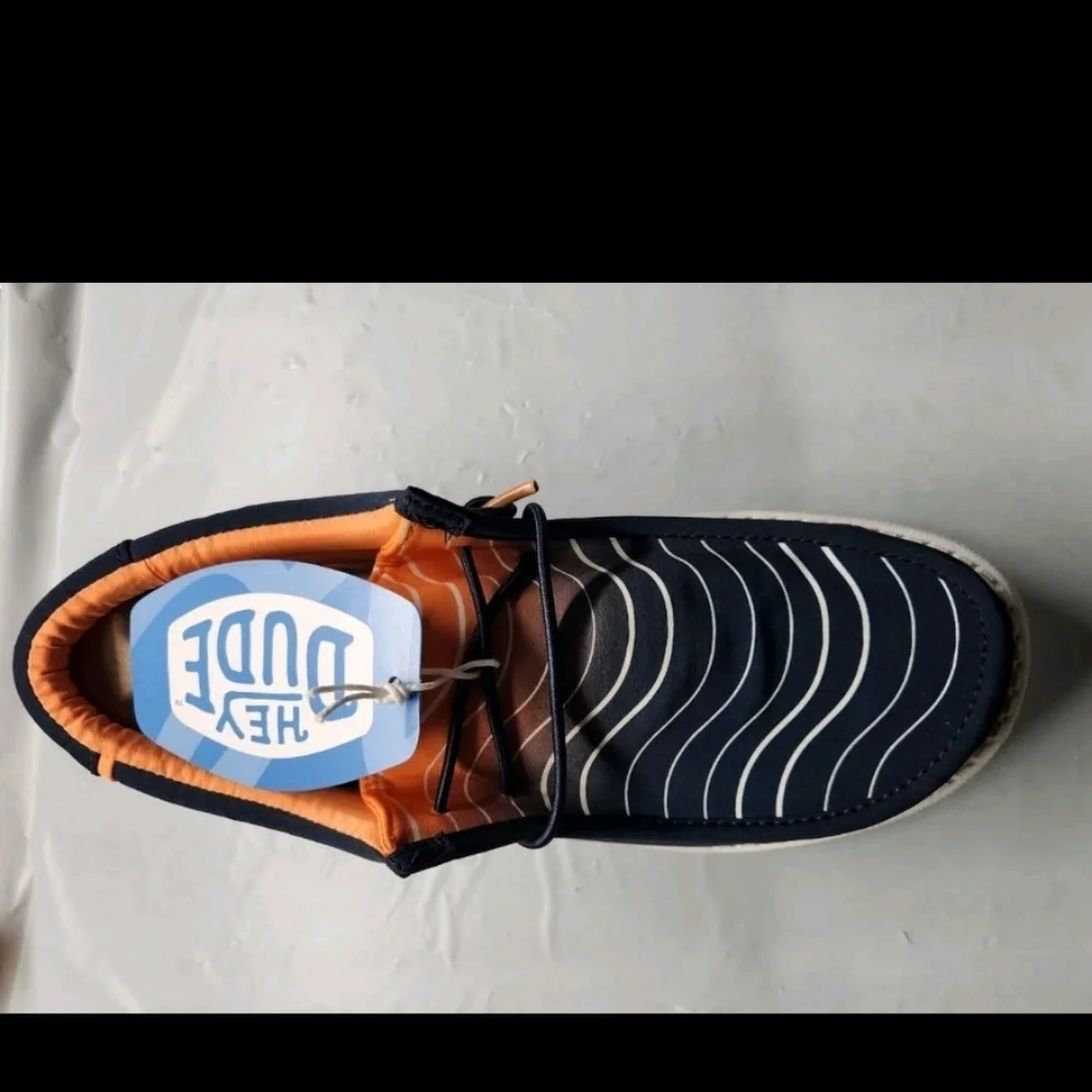 Hey Dude Men’s Wally Surf Waves Navy/Multi – Lightweight, Breathable Slip-On Loa